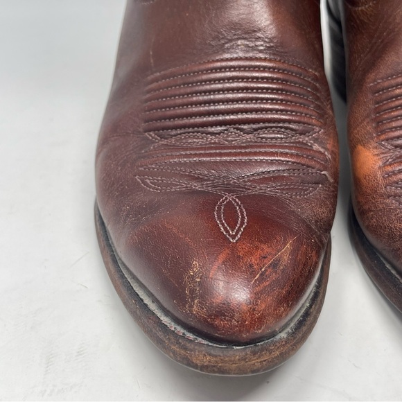 J Chisholm Cowboy Western Boots Mens 9 D Brown Leather Handcrafted Style 911 - Picture 7 of 16